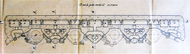 Схема батареи на фланге 9-й 