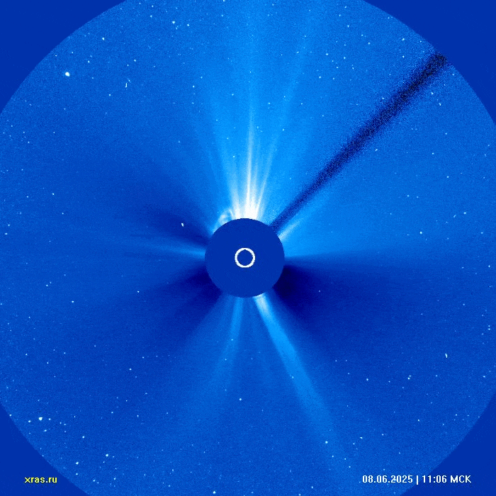 Выброс массы 8 июня 2025 года по данным коронографа LASCO/C3