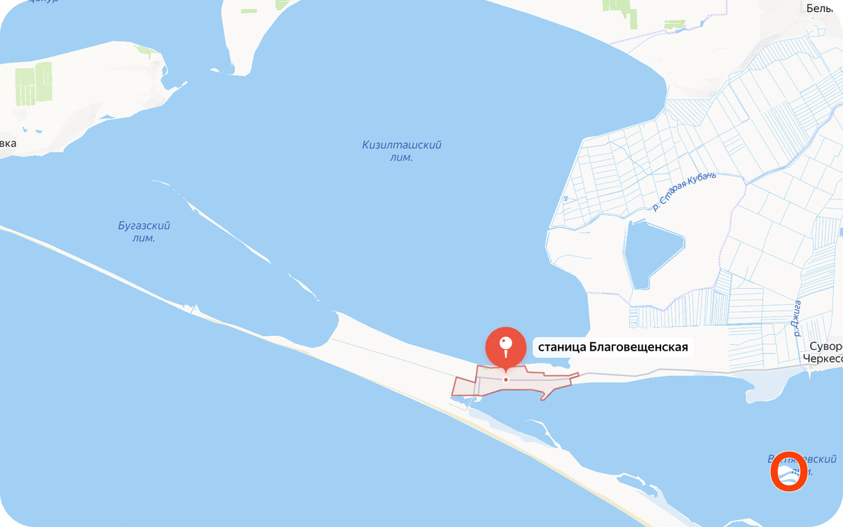 Благовещенская на картах