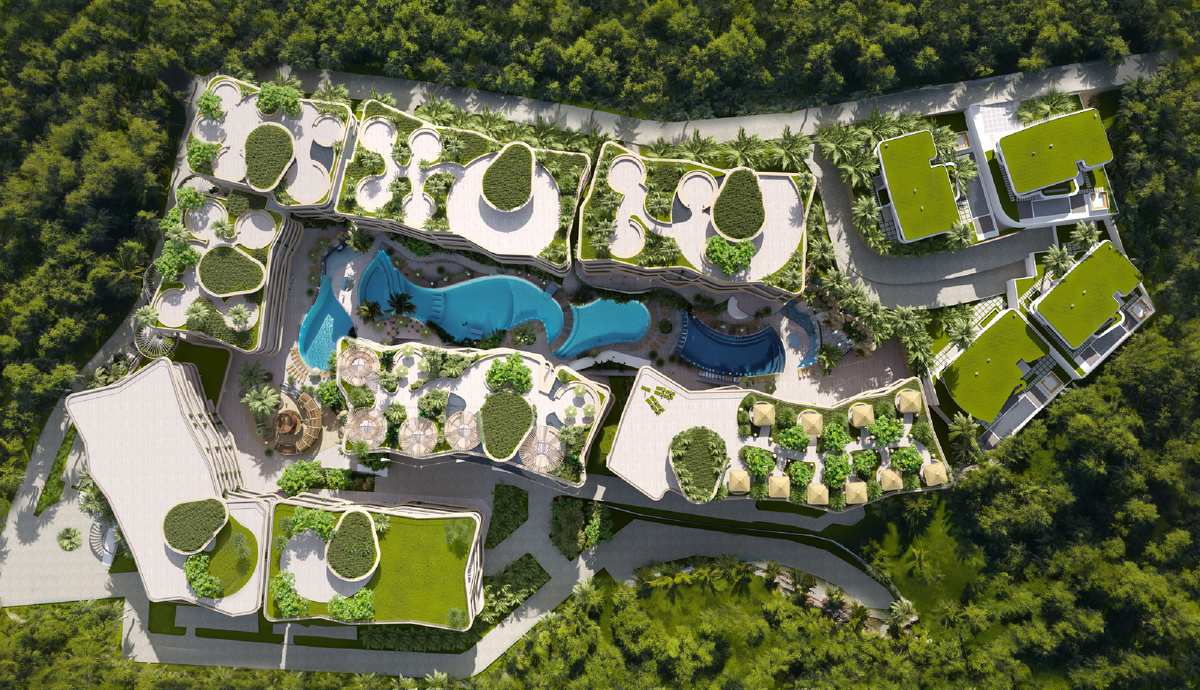 Вид сверху на комплекс Dandara