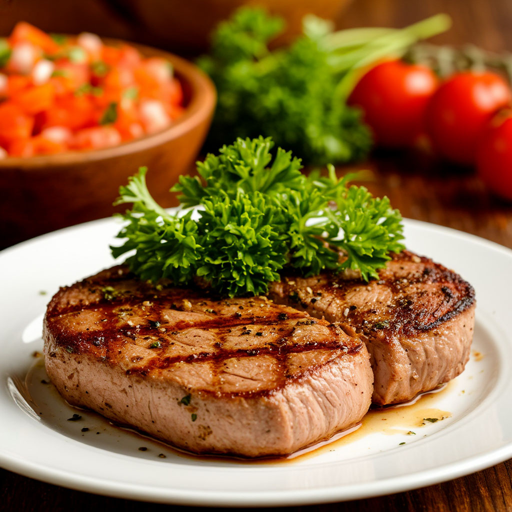 Отбивная на тарелке