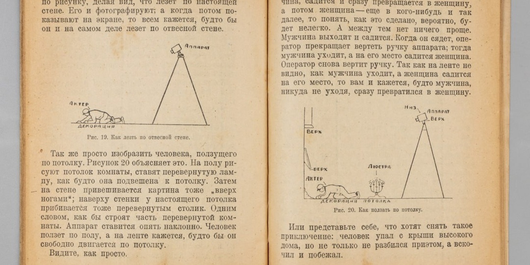 Как ползать по потолку н̶е̶ ̶п̶р̶и̶в̶л̶е̶к̶а̶я̶ ̶в̶н̶и̶м̶а̶н̶и̶я̶ ̶с̶а̶н̶и̶т̶а̶р̶о̶в̶? Об этом вы узнаете из книги 1928 года «Что такое