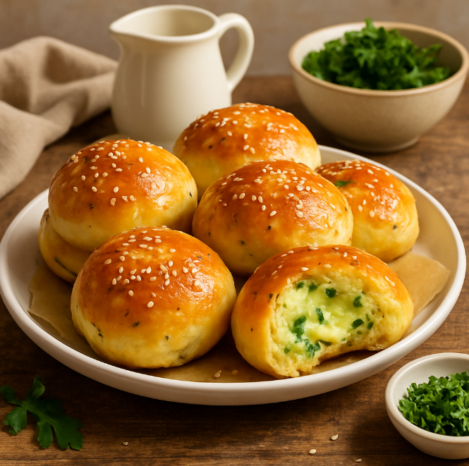 Булочки с сыром и зеленью в духовке рецепты от Дарики