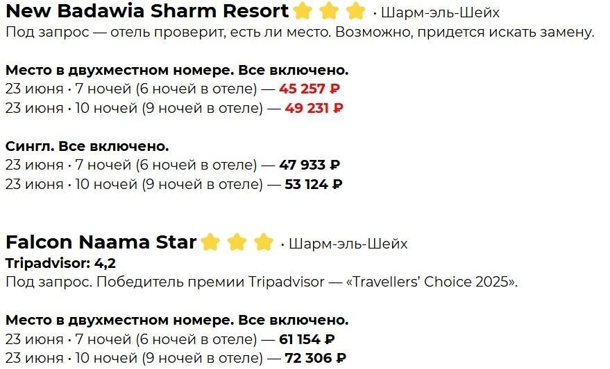 Туры в Египет этим летом упали в цене до 45,2 тыс. рублей с человека на «все включено». Фото: Чиптрип