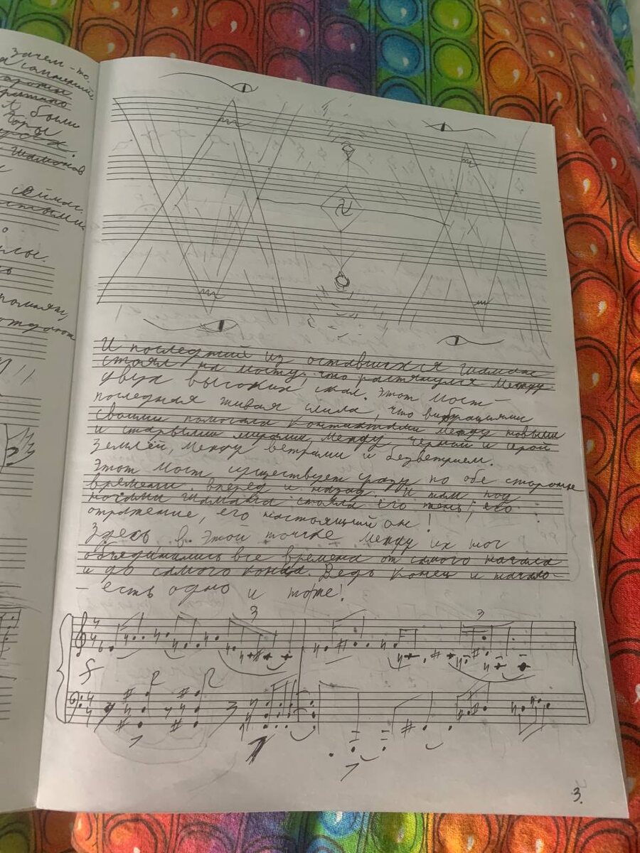 Первые черновики к сонате для фортепиано в четыре руки. 