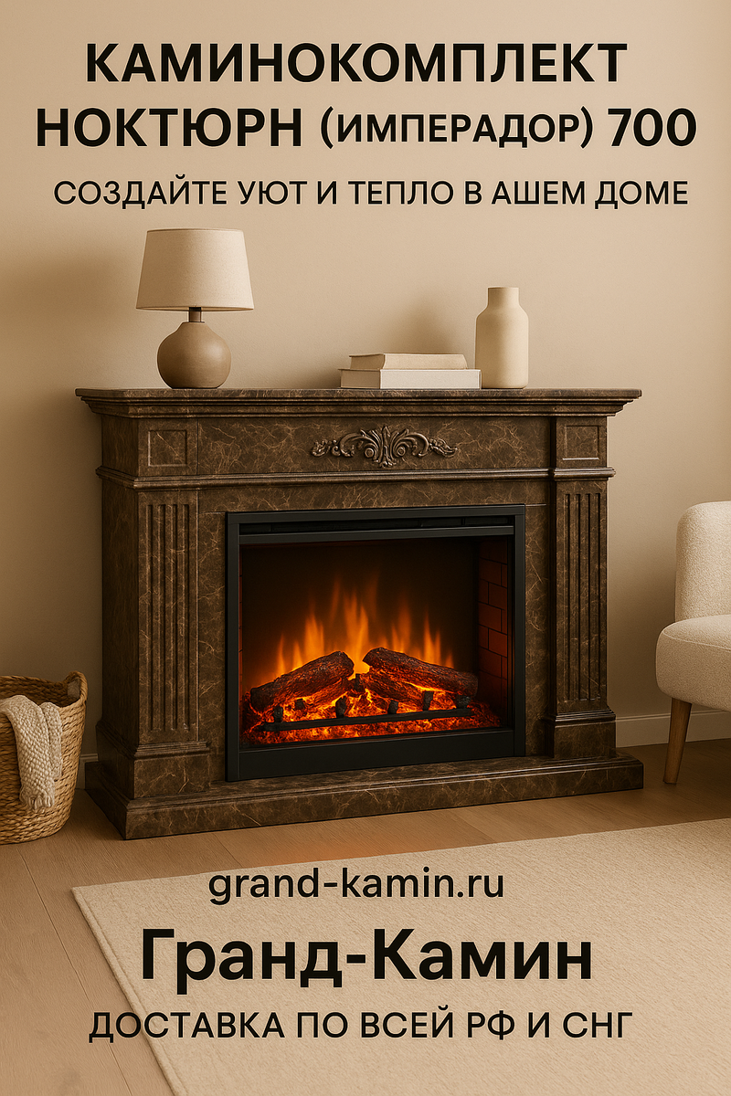    Каминокомплект Ноктюрн (имперадор) 700: создайте уют и тепло в вашем доме с идеальным выбором для любого интерьера Kamin