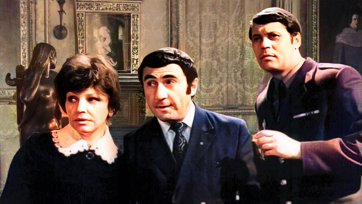 Слева направо: Зинаида Кибрит — Эльза Ивановна Леждей, Александр Томин — Леонид Семёнович Каневский, Знаменский — Георгий Яковлевич Мартынюк.