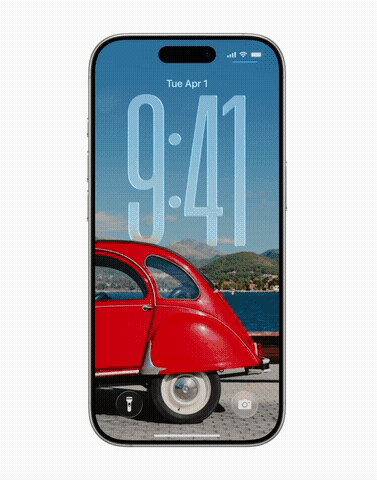 Часы на экране блокировки | Источник: Apple
