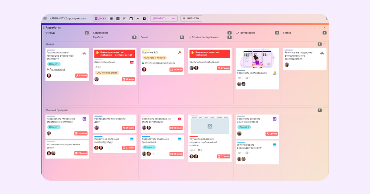   Канбан-доска в Kaiten