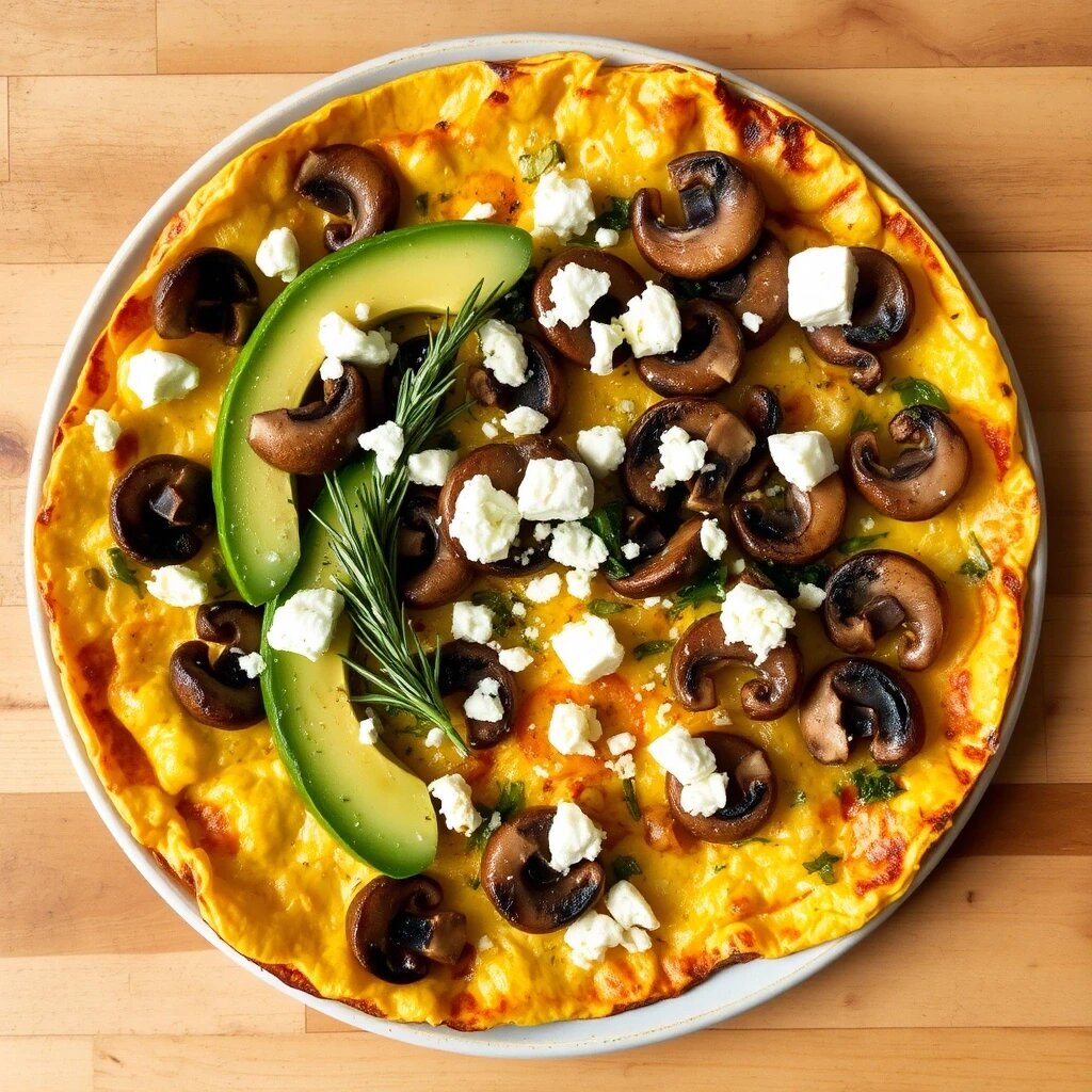 Авокадно-грибной омлет к завтраку