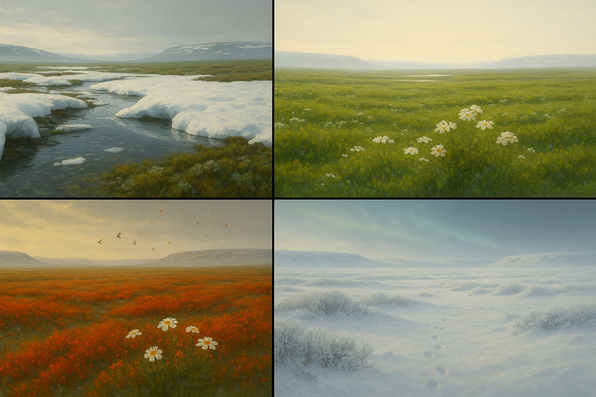 Весна, лето, осень, зима — в тундре каждый сезон будто на сцене. Без репетиции.