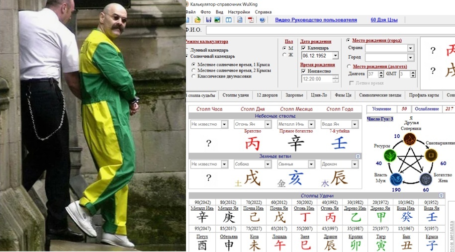 карта Ба-цзы Чарльза Бронсона