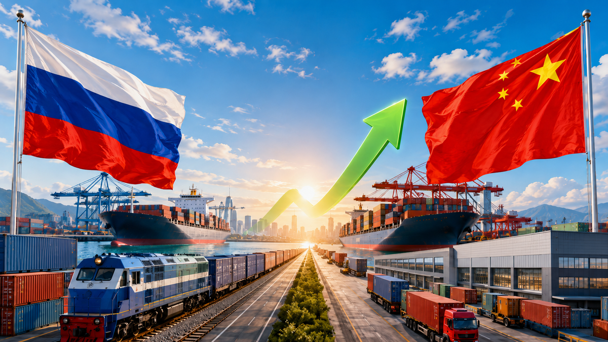 Иллюстрация роста торговли между Россией и Китаем