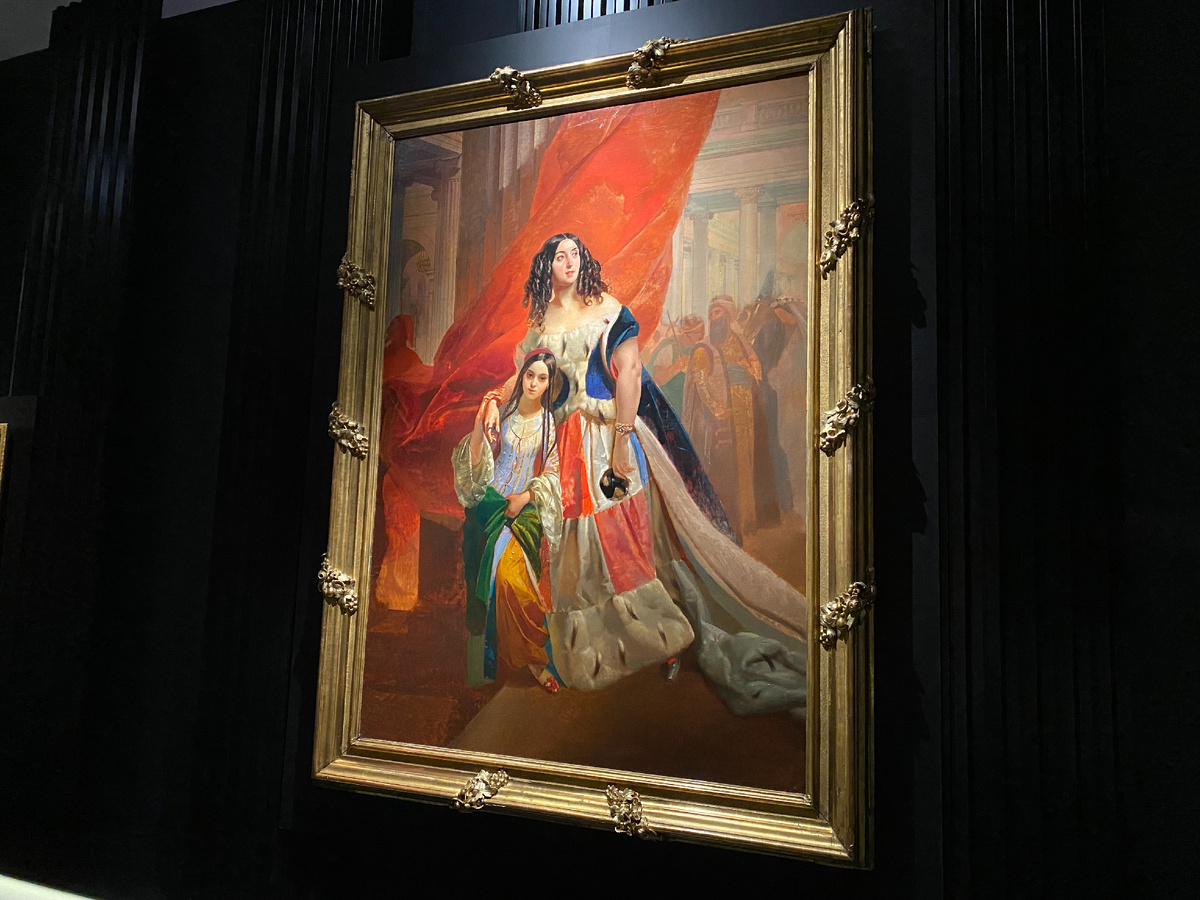 К. Брюллов, Портрет графини Ю. П. Самойловой, удаляющейся с бала с приемной дочерью Амацилией Пачини 