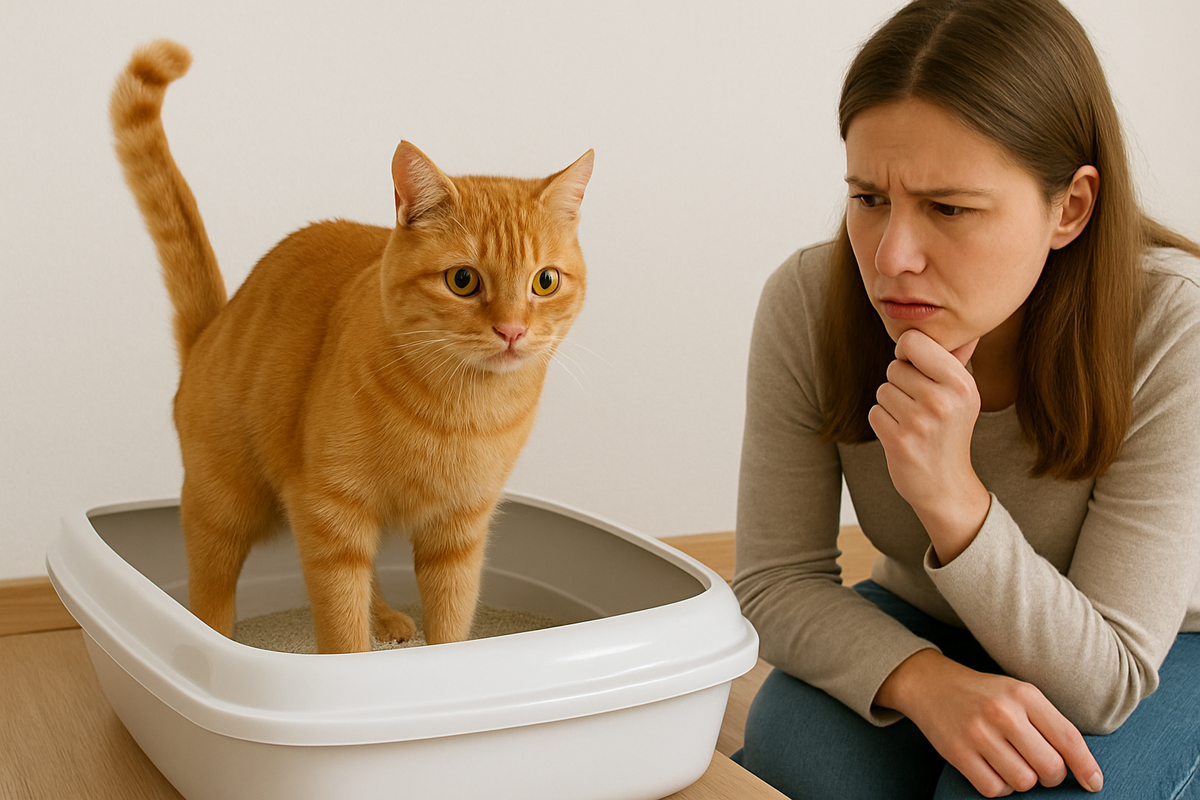 кот не может сходить в туалет 