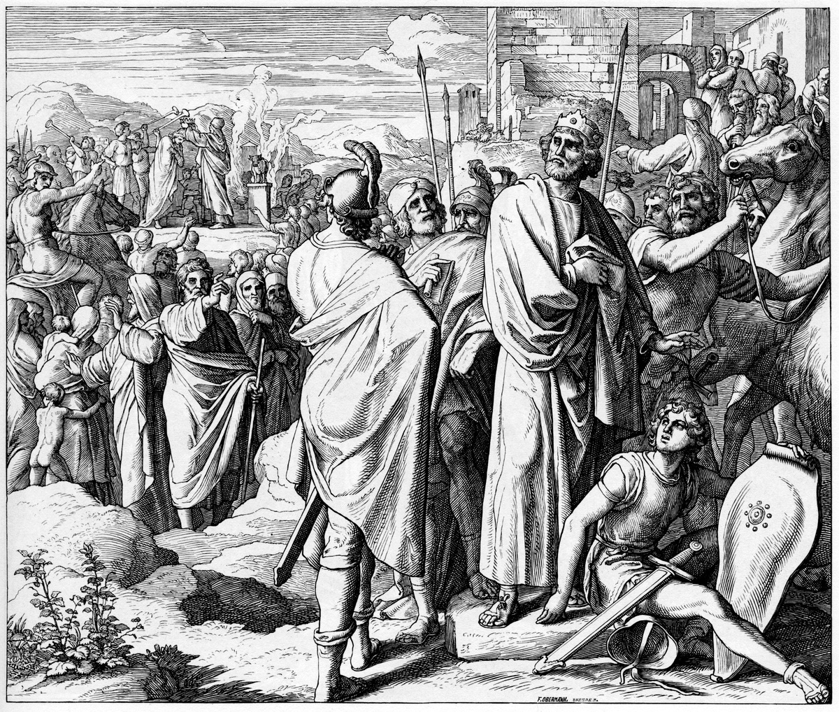 Шнор фон Карольсфельд Юлиус. Разделение цартсва на Израиль и Иудею (источник: https://azbyka.ru/art/razdelenie-czarstva-na-izrail-i-iudeyu/)