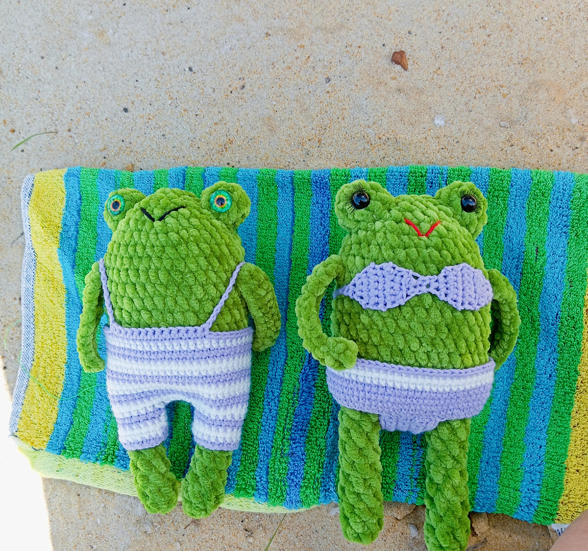 Лягушки выбрались на пляж