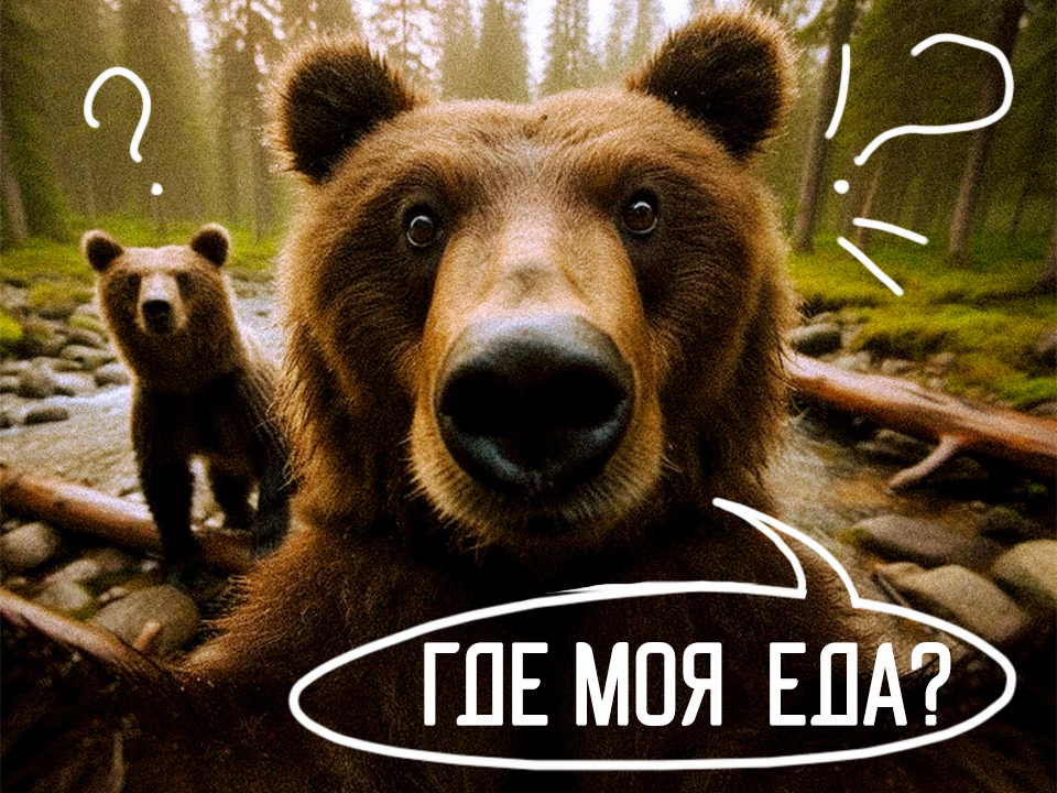 Карикатура на медведей. Авторская работа.