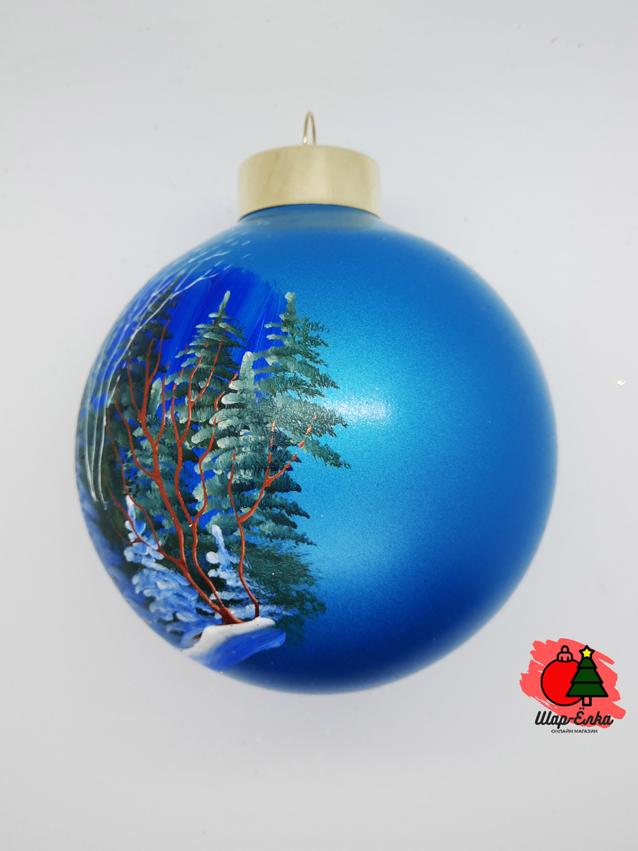 Ёлочный шар 100 мм "Домик в лесу" (ЭВИС)