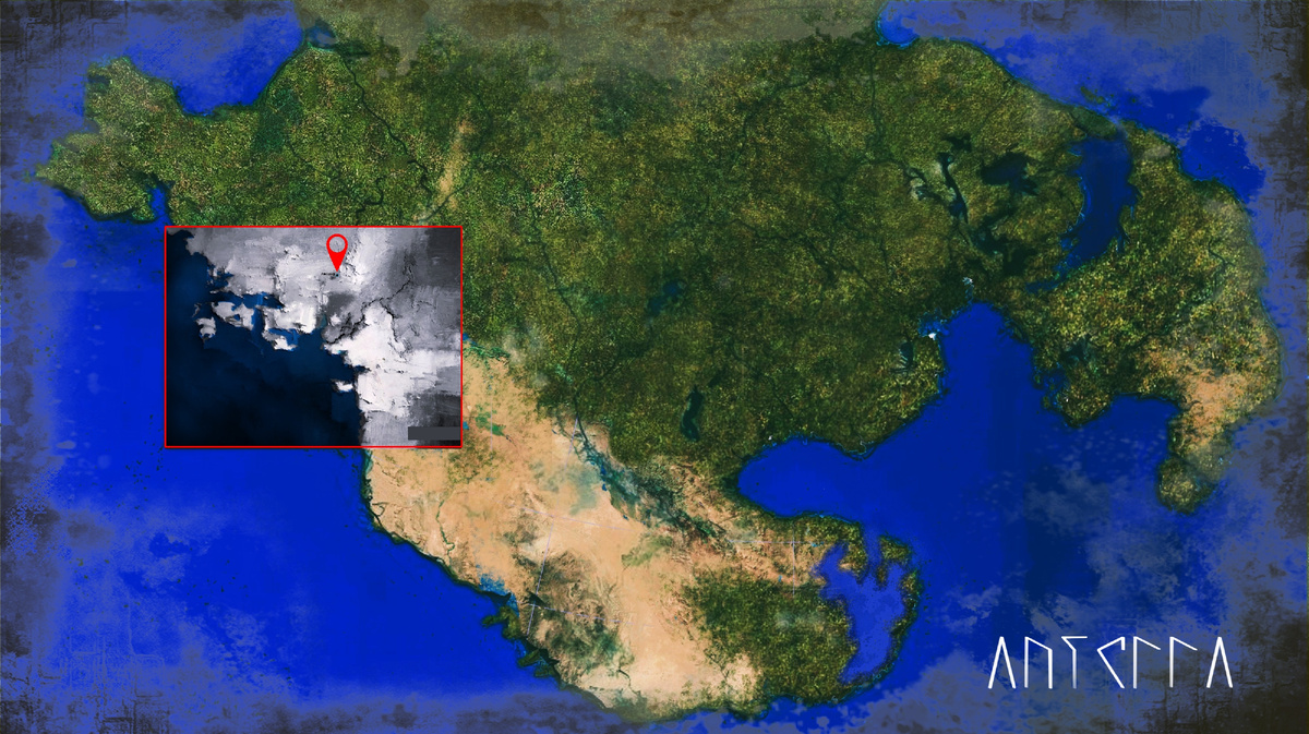 Аманор на карте Антерры. Отмечен маркером.