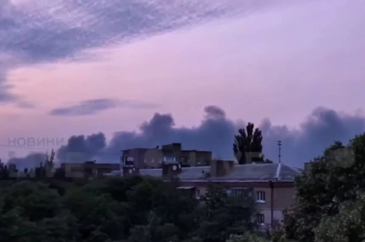    Киев затянуло чёрным дымом после ночных взрывов