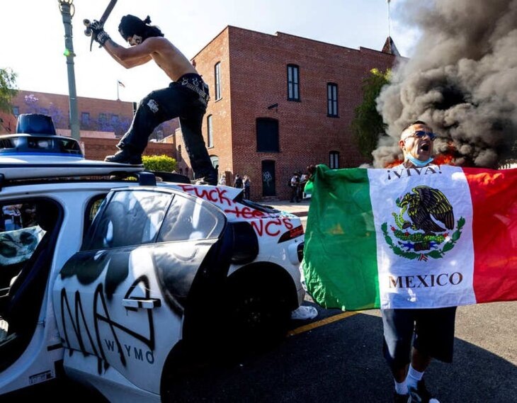     Беспорядки в Лос-Анджелесе, июнь 2025 года. Источник: CNN.