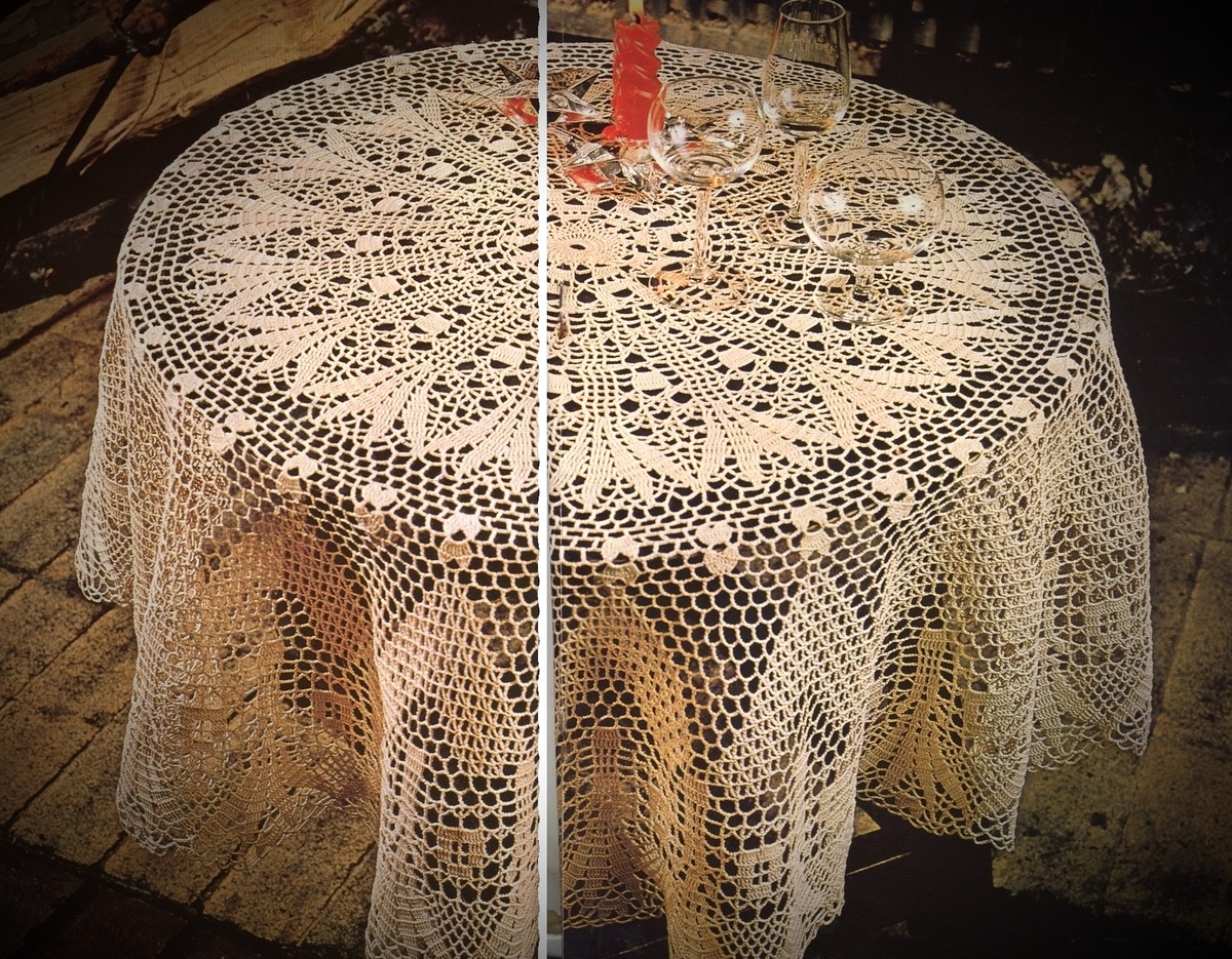 Круглая скатерть крючком 