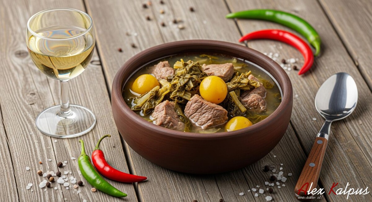 Рецепт версии чакапули из телятины. Весенняя симфония грузинской кухни. Тбилиси, Грузия