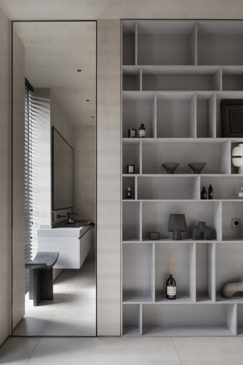 Зеркальная дверь для гардеробной Теневой