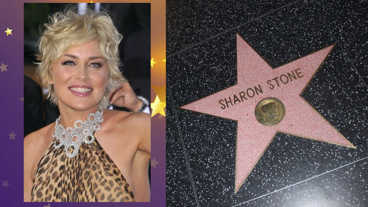 Шерон Стоун и её звезда на алее славы Голливуда
