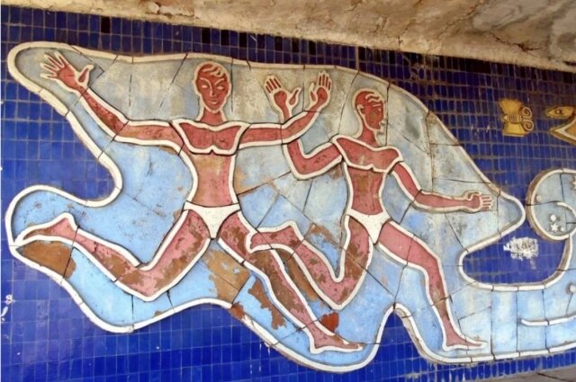    Мозаика на остановке «Солнышко-1». Фото: Из личного архивa/ Ольга Степанова