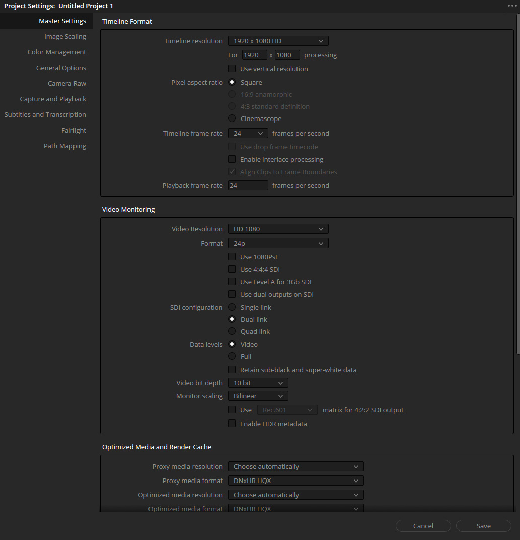 Настройка проекта - Master settings