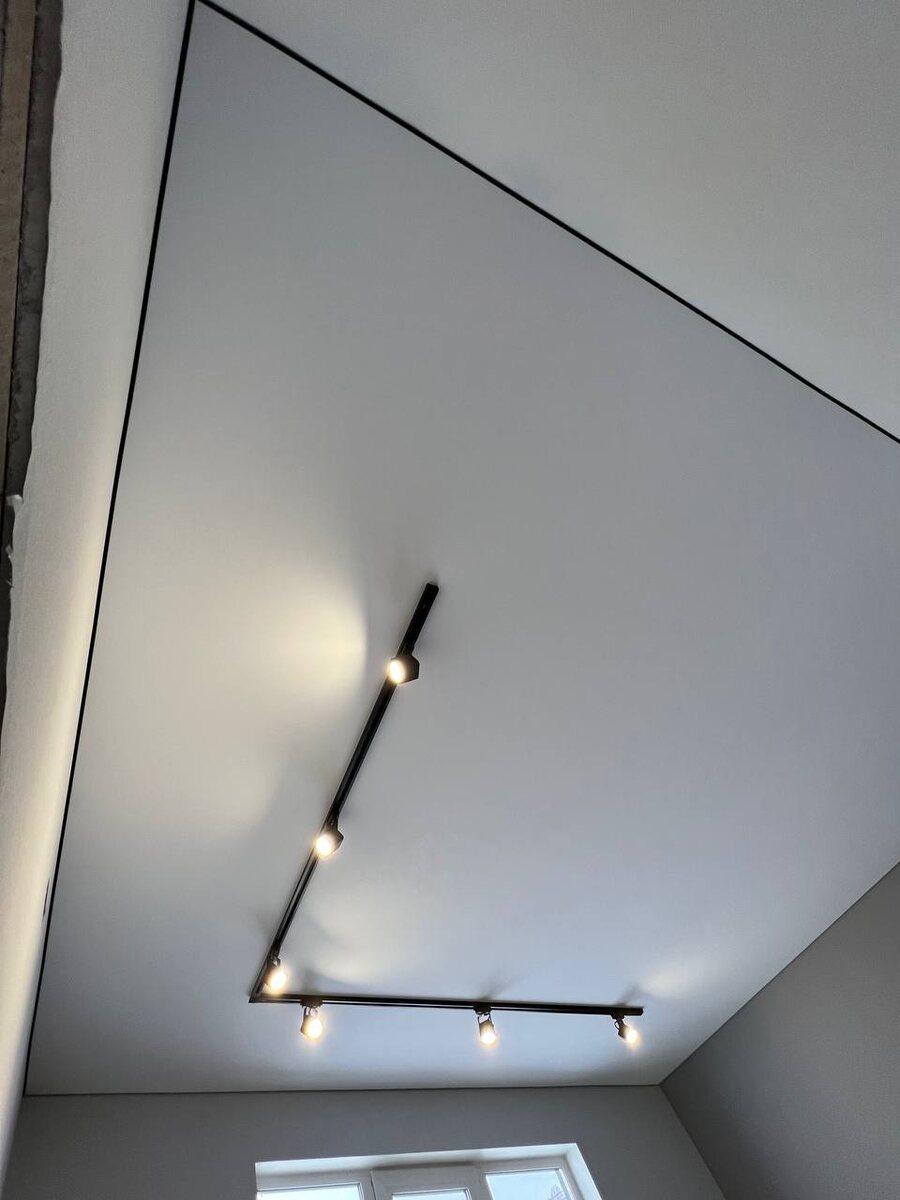 Трековые светильники на шинопроводе.