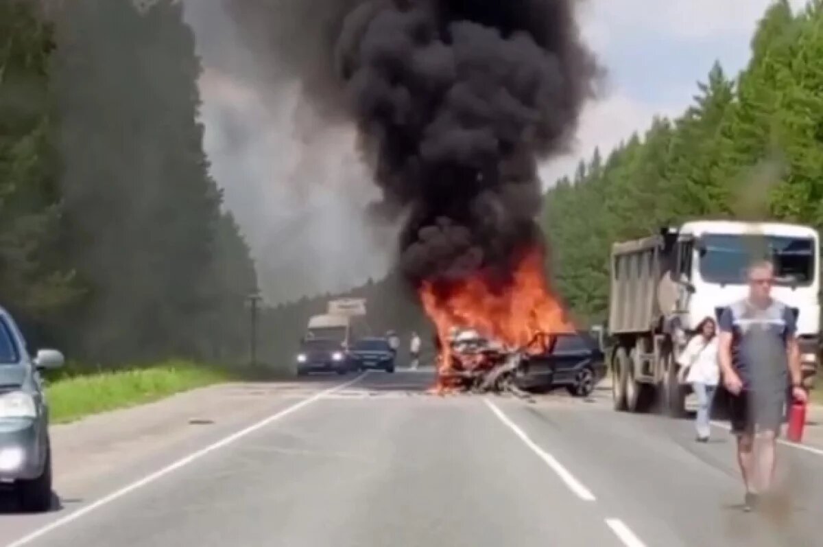    На трассе Курган-Тюмень загорелся Lexus: водитель погиб