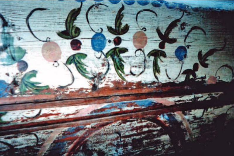 Фрагмент росписи потолка. Солонешевский район, село Сибирячиха