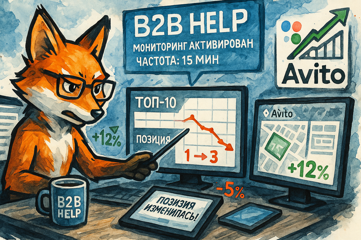 Мониторинг позиций объявлений на Авито