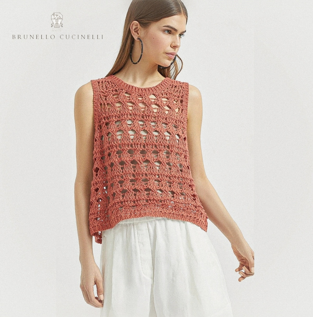 Морковный топ из летней коллекции Брунелло Кучинелли 