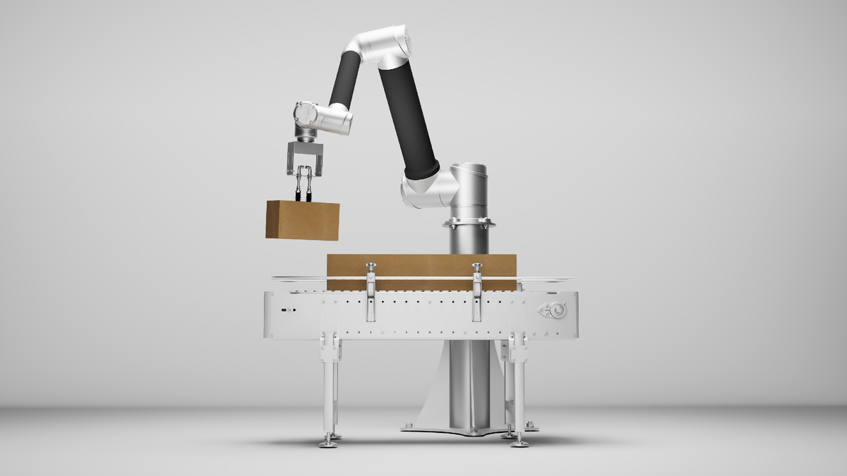 Укладка коробов коботом