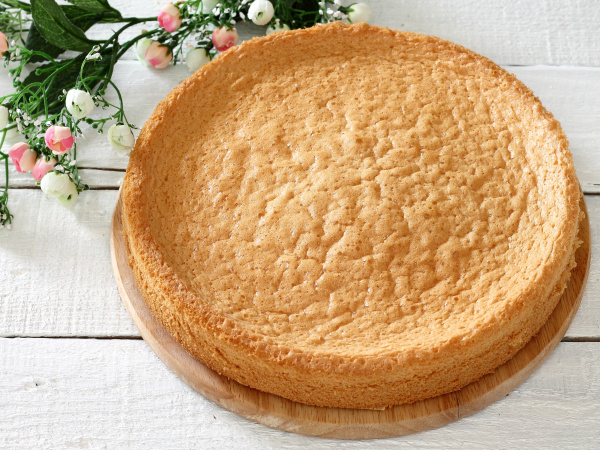 Пример осевшего бисквита 