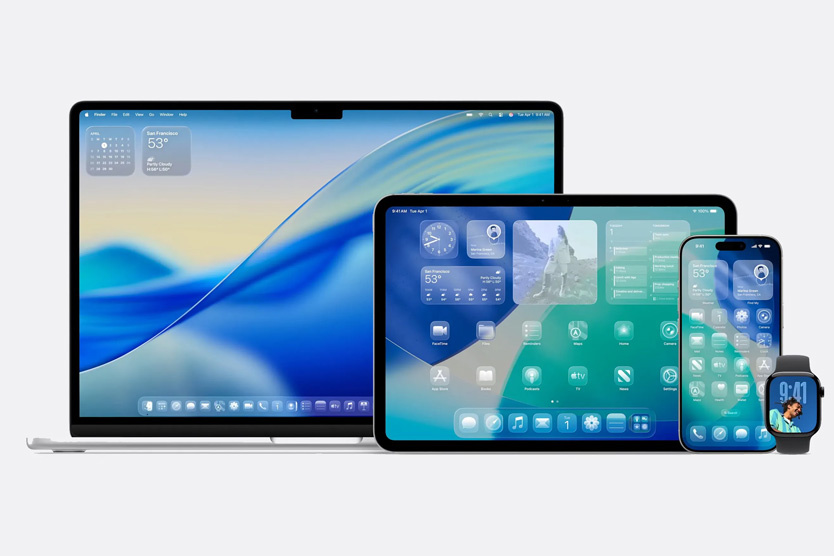    Новый дизайн Apple в стиле Liquid Glass   
Фото: Apple