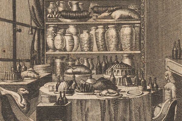 Библиотека гурмана XIX столетия. Иллюстрация из «Альманаха гурманов» Гримо де Ла Реньера. 1804 год