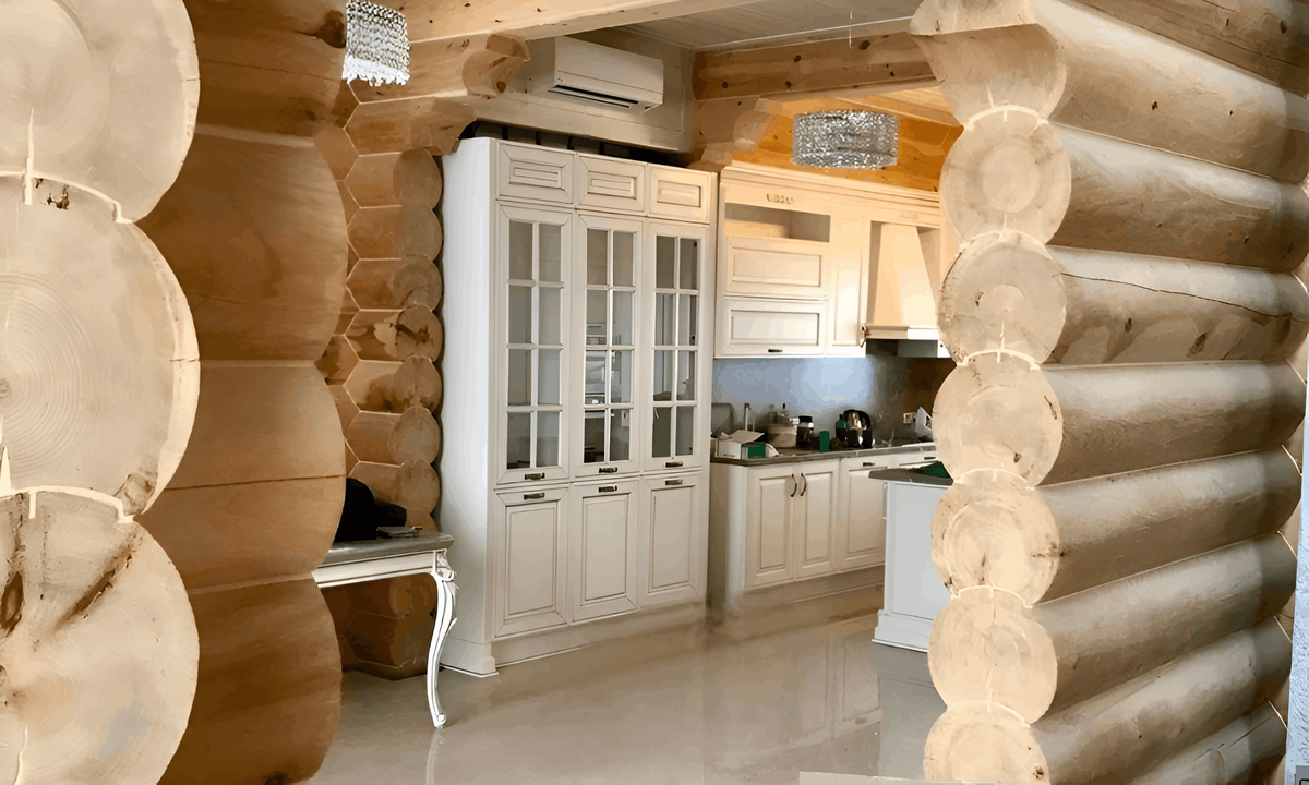 Дом из Кедрового оцилиндрованного бревна  диаметром 320мм.