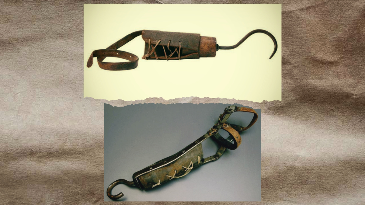 Пара примеров реальных исторических протезов-крюков.