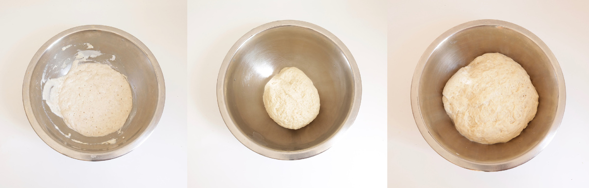 Закваска после ферментации, тесто до и после ферментации