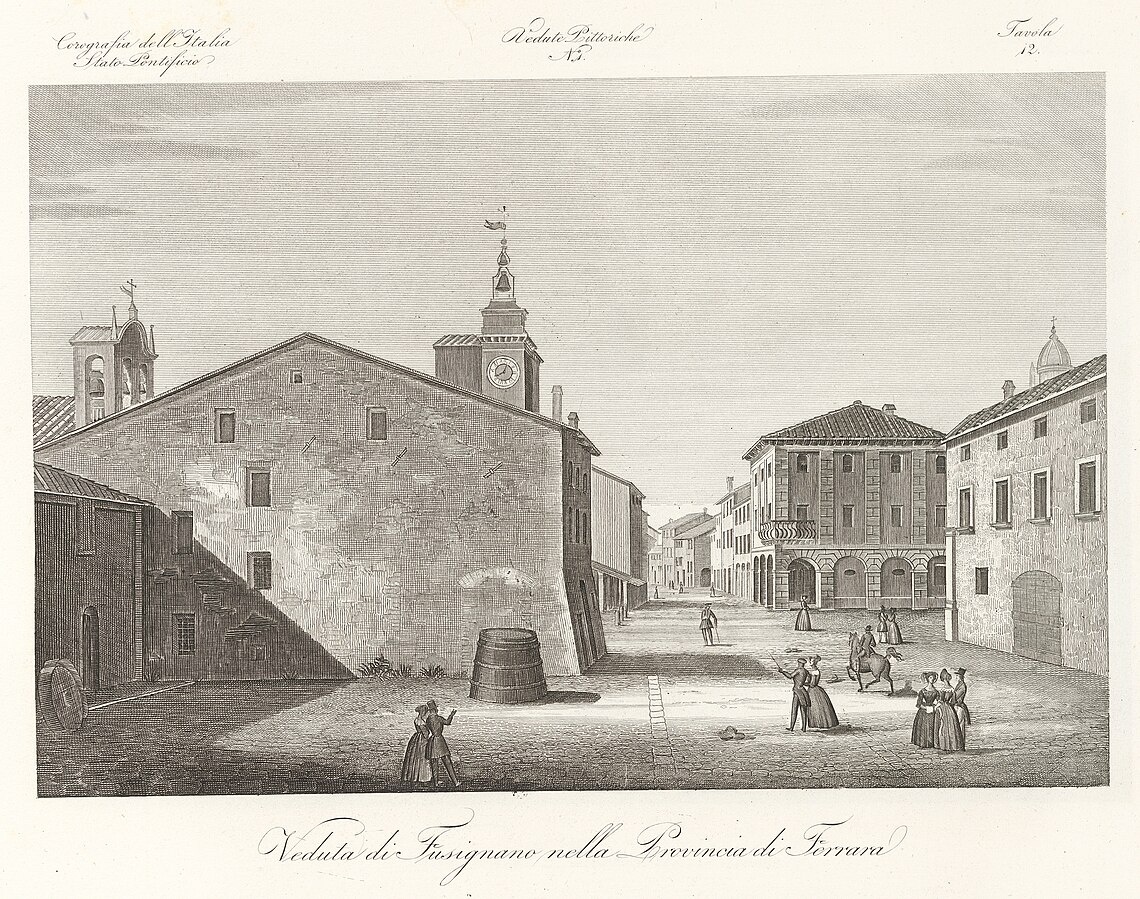 Вид на Фузиньяно. Иллюстрированный атлас. Автор Корси Франческо.