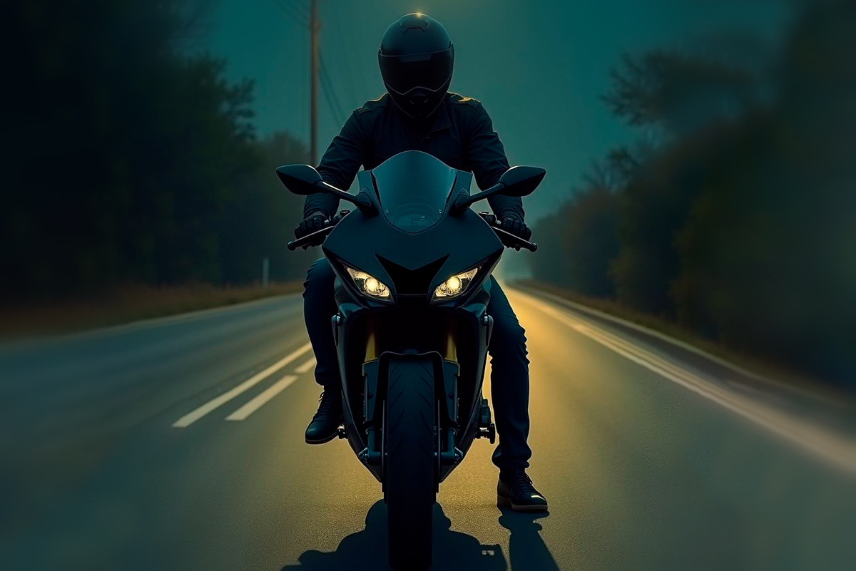 Всадник на странном транспорте.