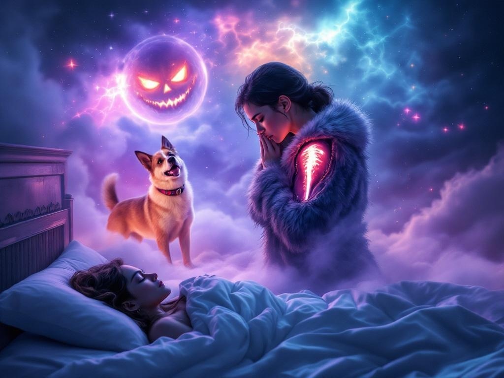    К чему такое снится: Женщина увидела своё плечо с видимой костью из-за порванной шубы и укуса собаки. Недалеко стоит собака с угрожающим выражением лица и ошейником. Окружающая обстановк