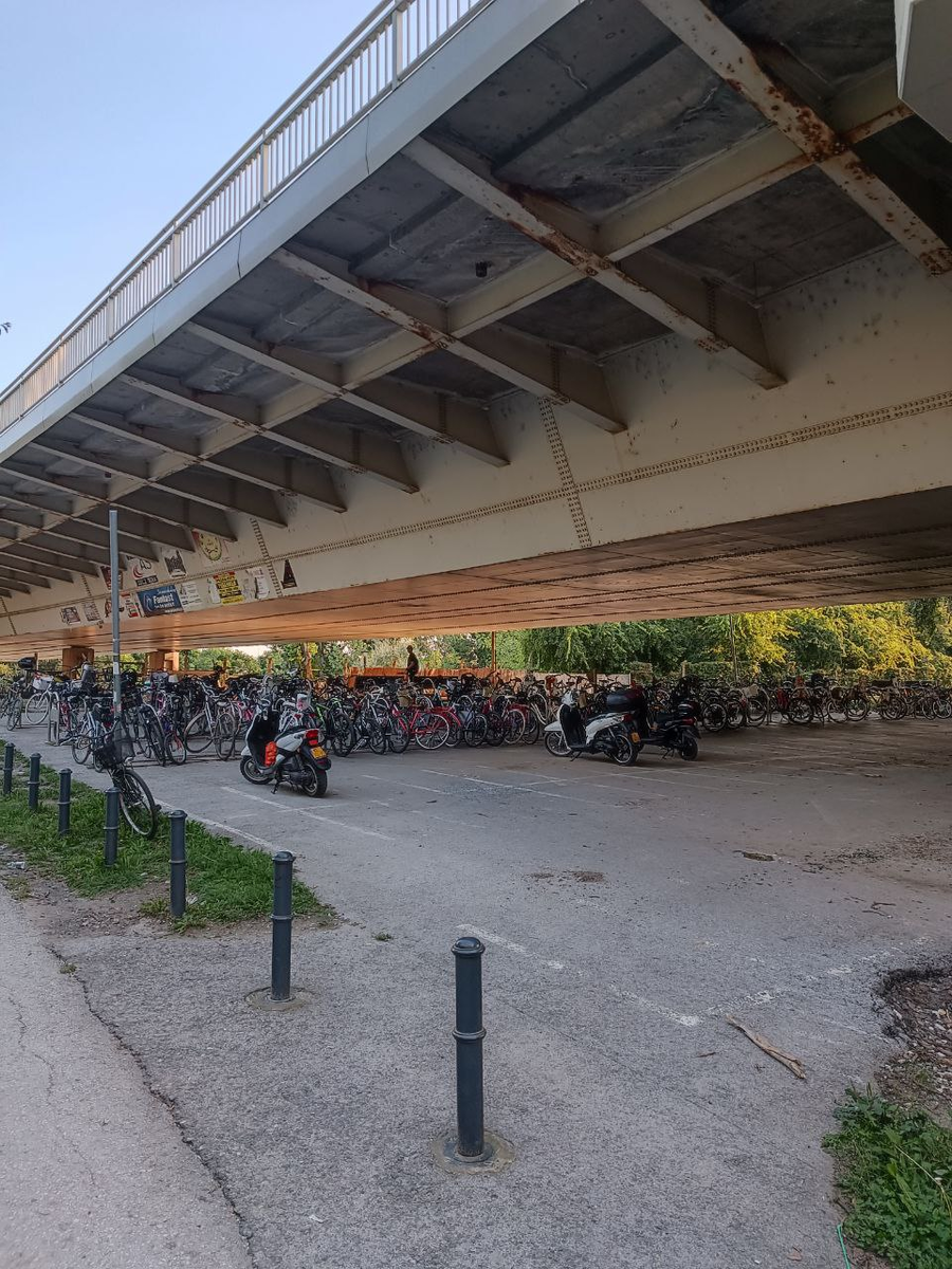 Обычная парковка велосипедов возле прибрежного парка Strand 