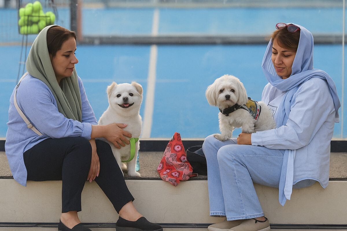 Иранские женщины с собачками 