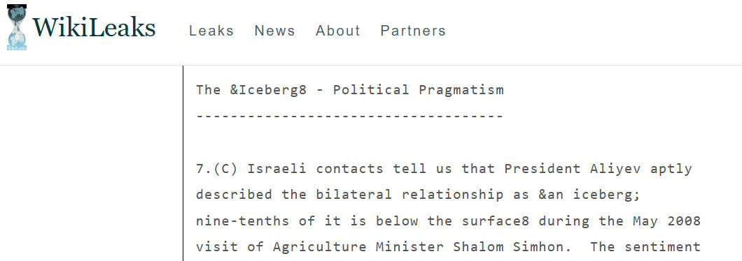 Скриншот с Wikileaks